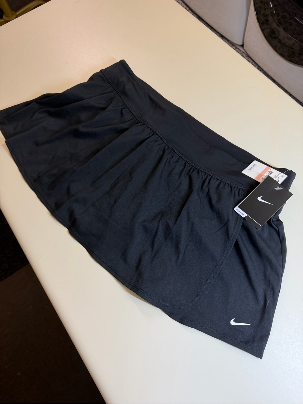 Nike Black Circle Skater Tennis Skirt with Swoosh